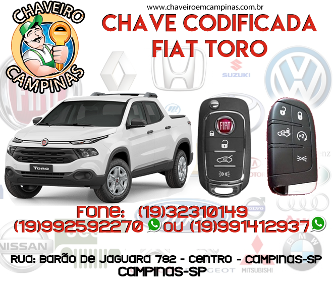 chave presencial fiat toro em campinas