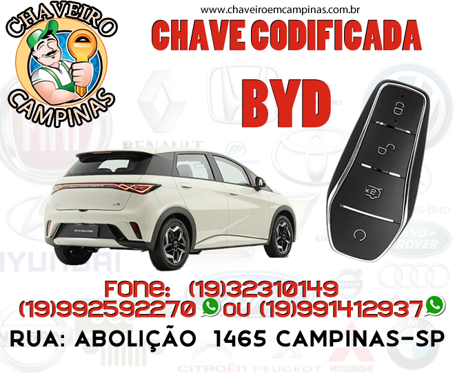 chave codificada byd em campinas e região