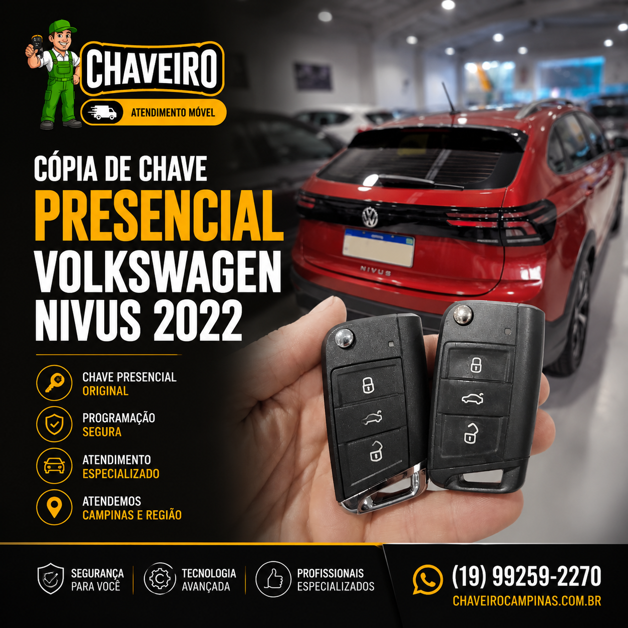 Chave codificada nivus vw